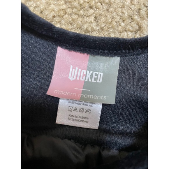 Wicked 18 Month Black Velvet Tulle Star Moon Dress Letter E Sparkle Outfit - Picture 4 of 5